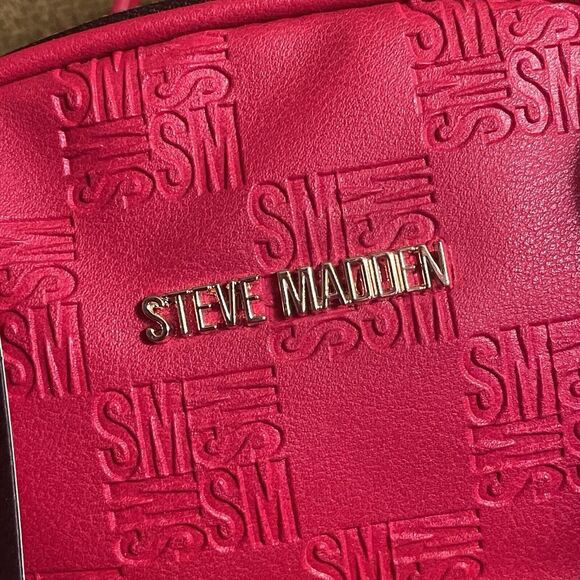 Steve Madden Embossed Pattern Crimson Red Mini Backpack NEW WITH TAGS Rare main image 8